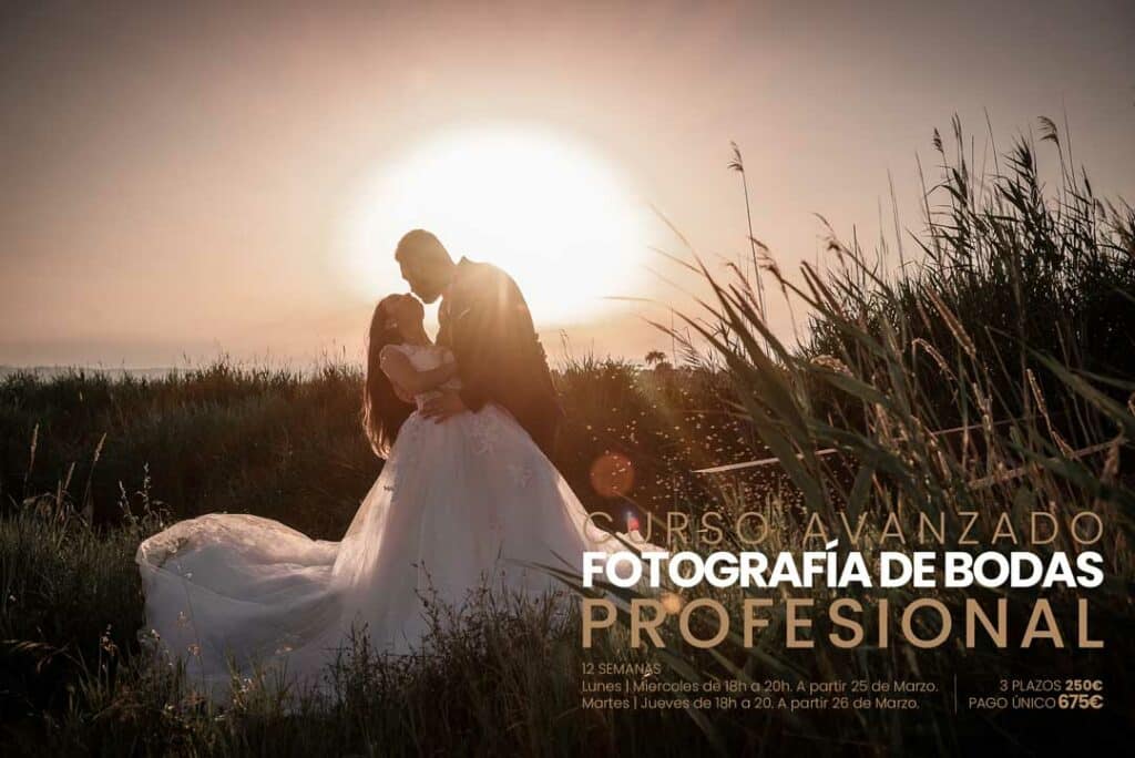 Formación de Curso avanzado de fotografía de boda en Arts & Photo Wedding a partir del 18 y 19 de septiembre de 2023