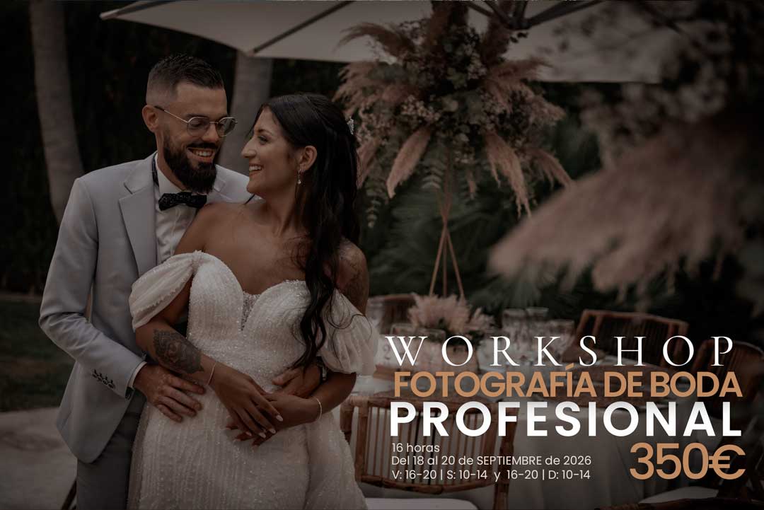 Formación de Workshop de fotografía de boda en Arts & Photo Wedding del 18 al 20 de septiembre de 2026 en Valencia Hover