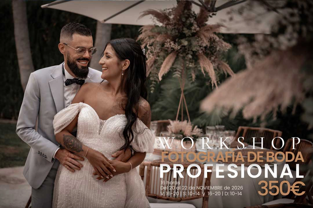 Formación de Workshop de fotografía de boda en Arts & Photo Wedding del 20 al 22 de noviembre de 2026 en Valencia